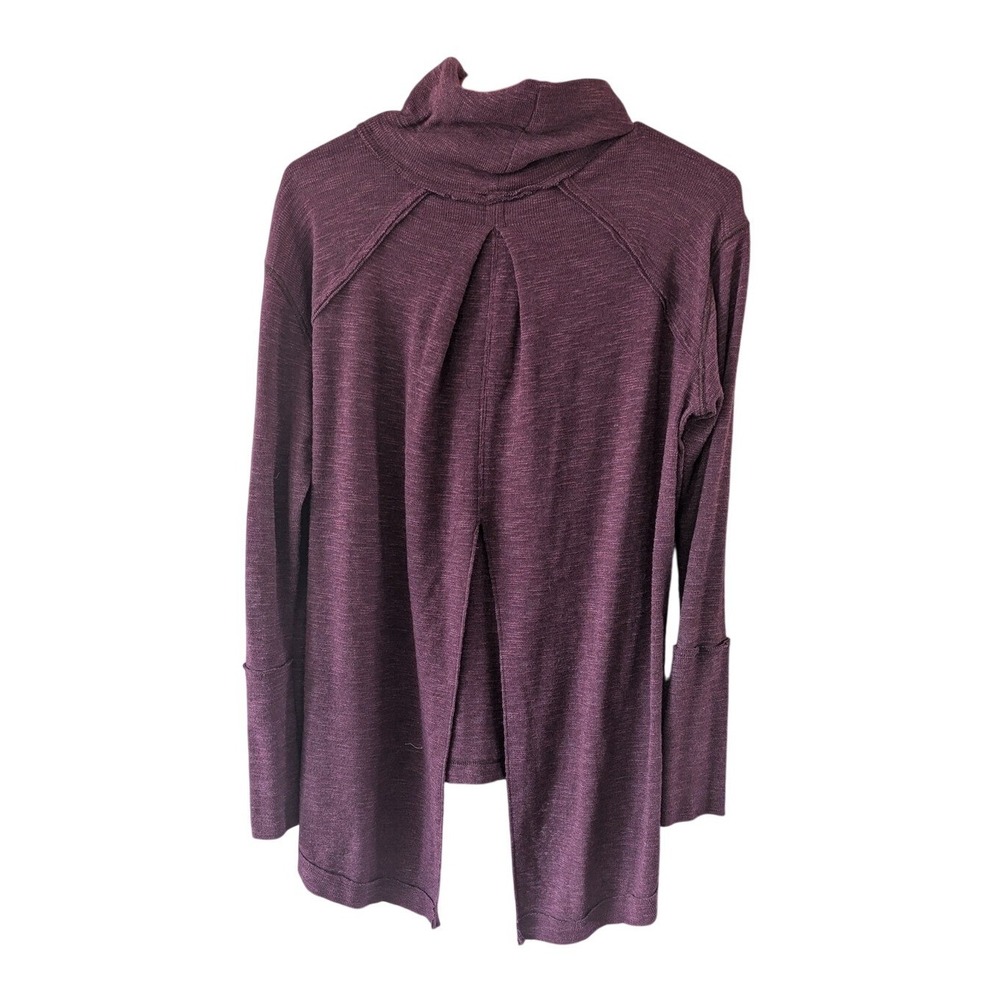 We The Free People Plum Purple Tunic Top High Low Long Sleeve Cowl Neck Medium